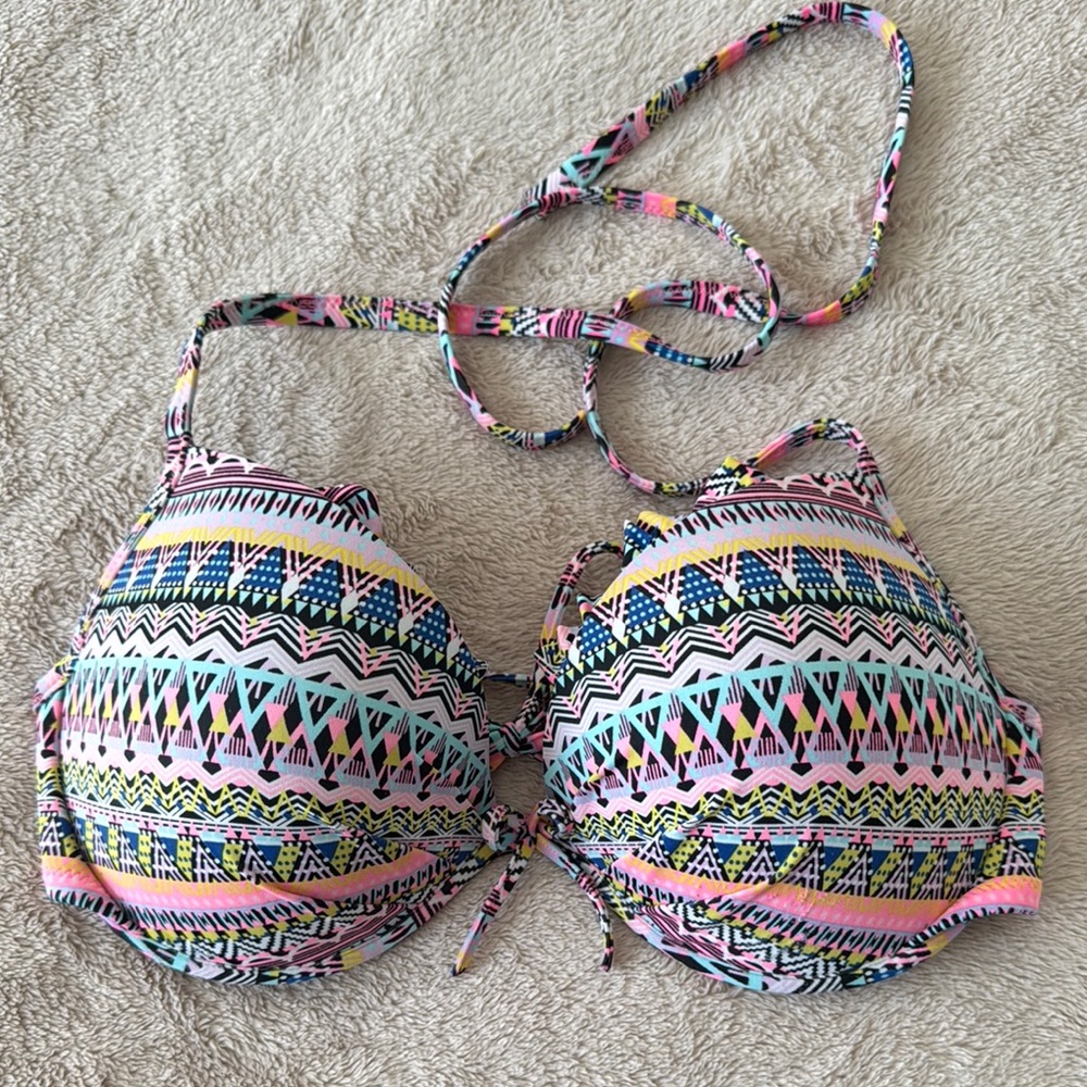 Colorful Patterned Bikini Top